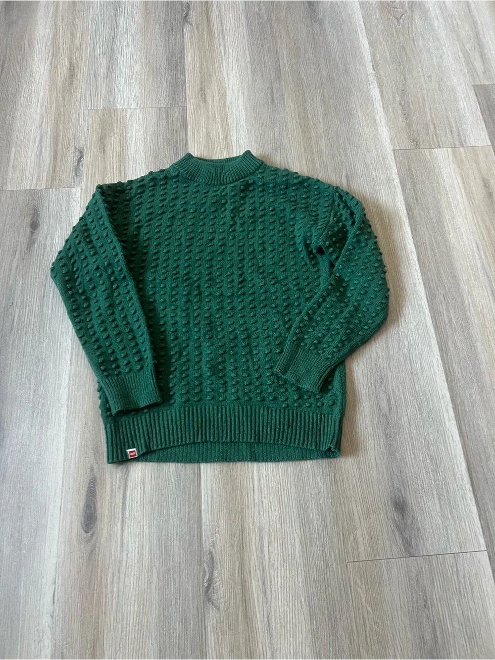 Lego Men's Forest Green Bobble Knit Crewneck Sweater